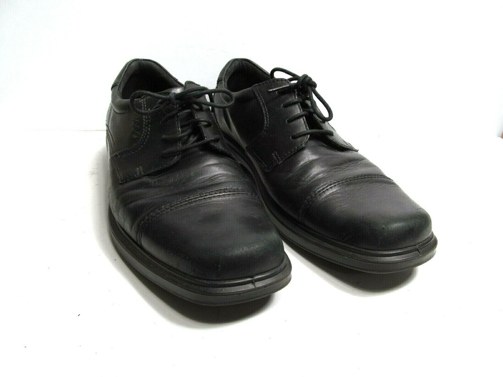ECCO Black Leather Cap Toe Lace Up Oxfords Mens Size US 12